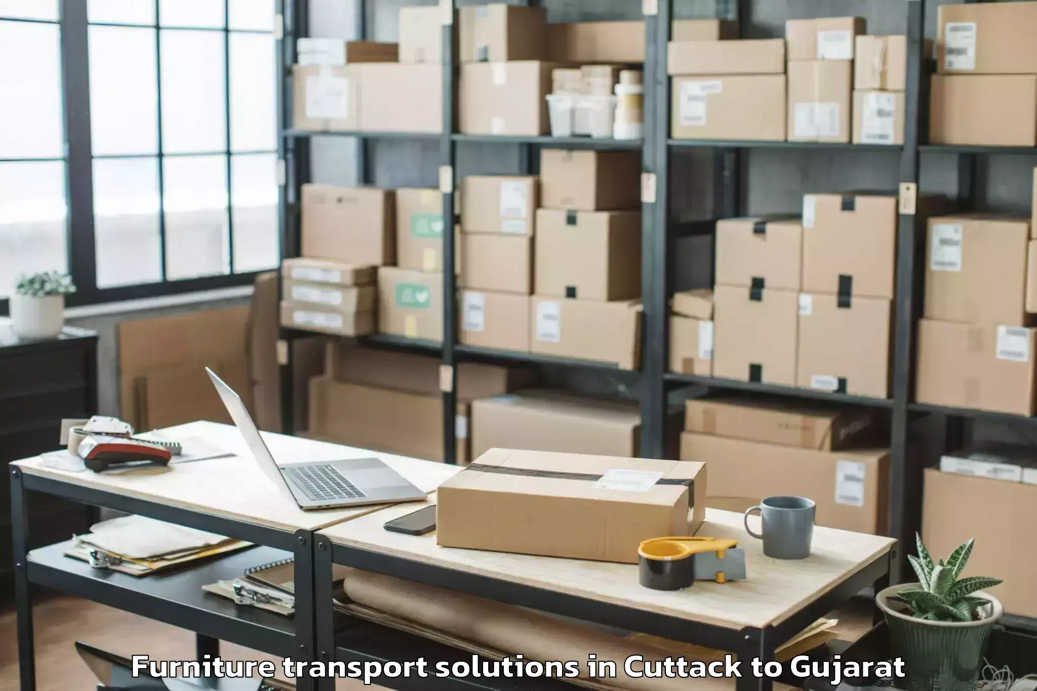 Book Cuttack to Dhuvaran Furniture Transport Solutions Online